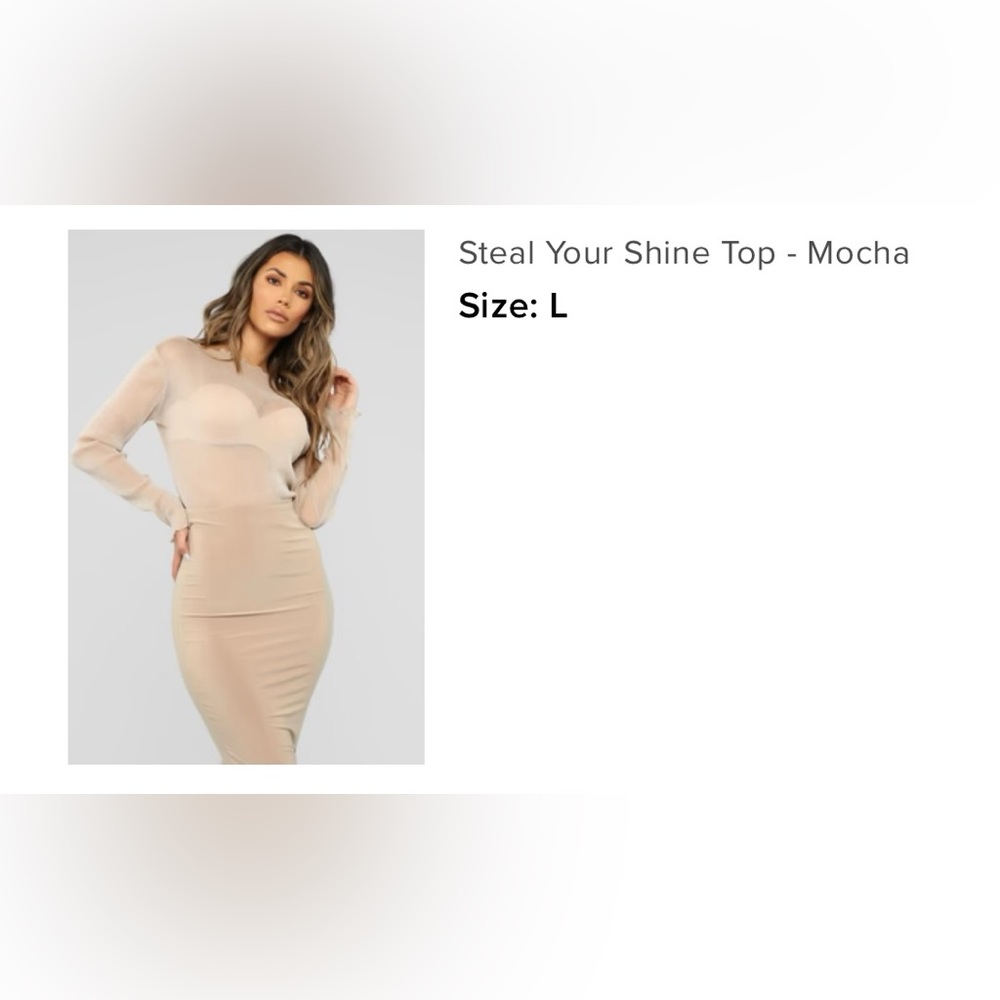 Sheer nude long sleeve top